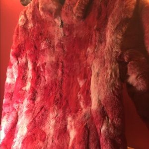 Hot pink & white faux fur jacket